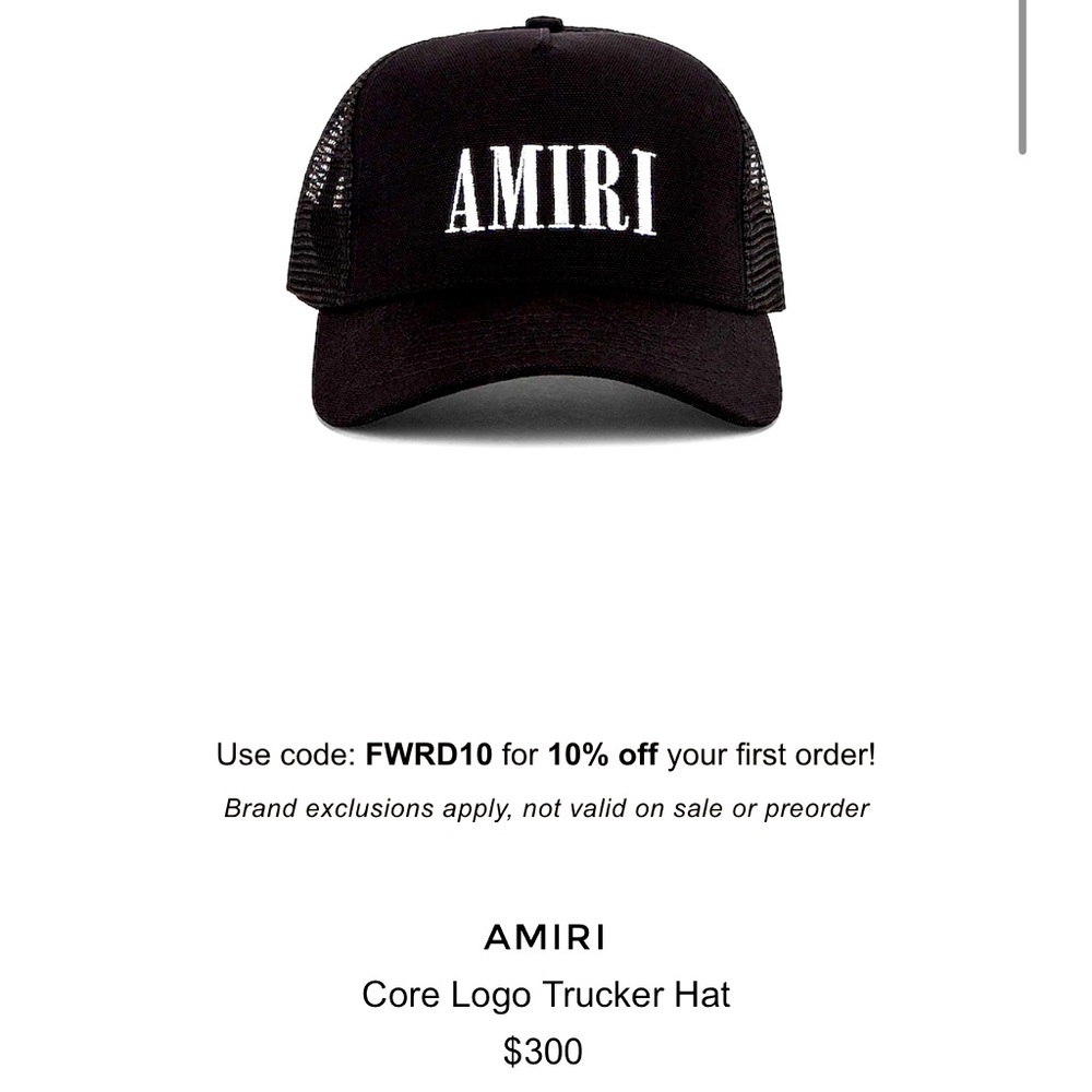 Brand Amiri Size OS-One Size Color Black W/White